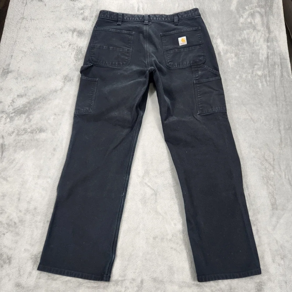 Carhartt Rugged Flex Pants Mens 36x32 Black Relaxed Duck Double Front Carpenter